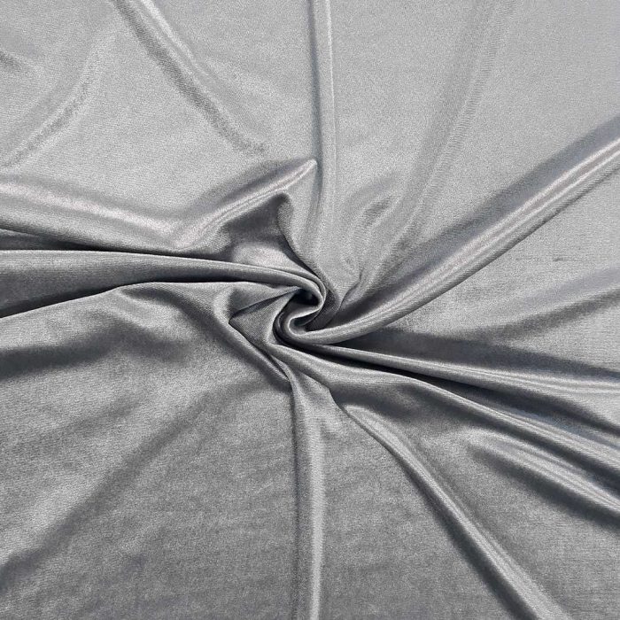 Stretch Velvet Plain Grey 150cm 9 - Image 2