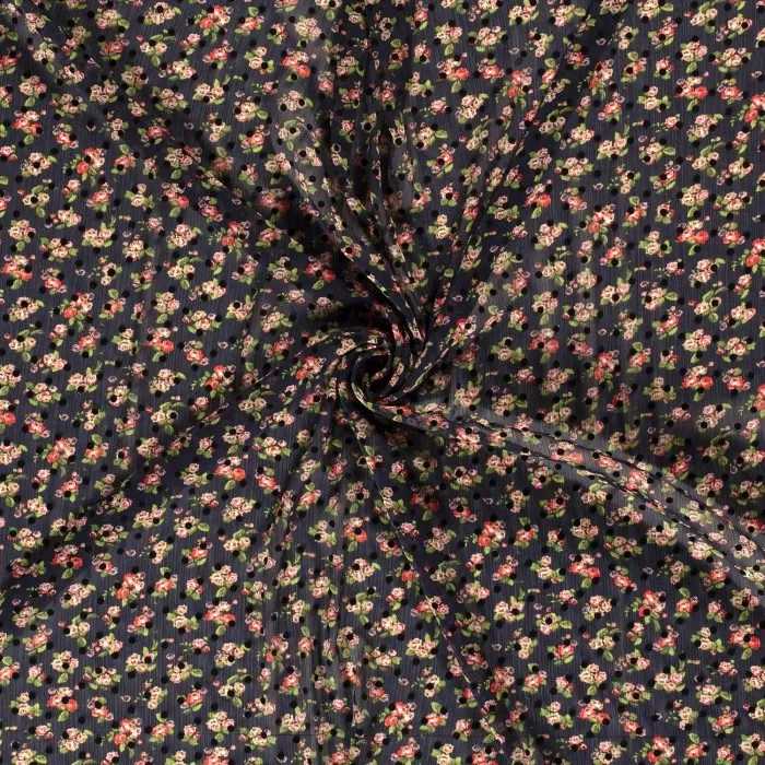 Chiffon Flock Floral Pink 15031/012 - Image 2