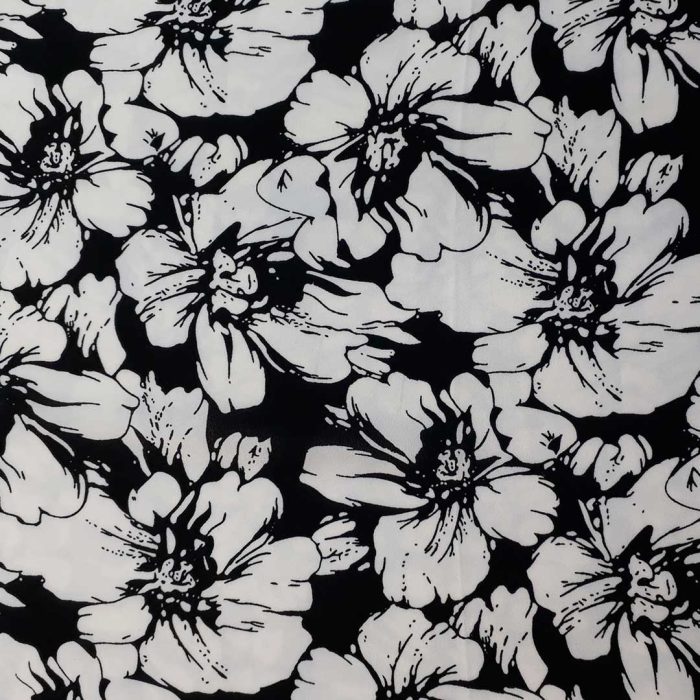 Crepe Georgette Flower Black 15218/069 - Image 3