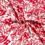 Viscose Poplin Botanical Garden Red 19040-015 - Image 3