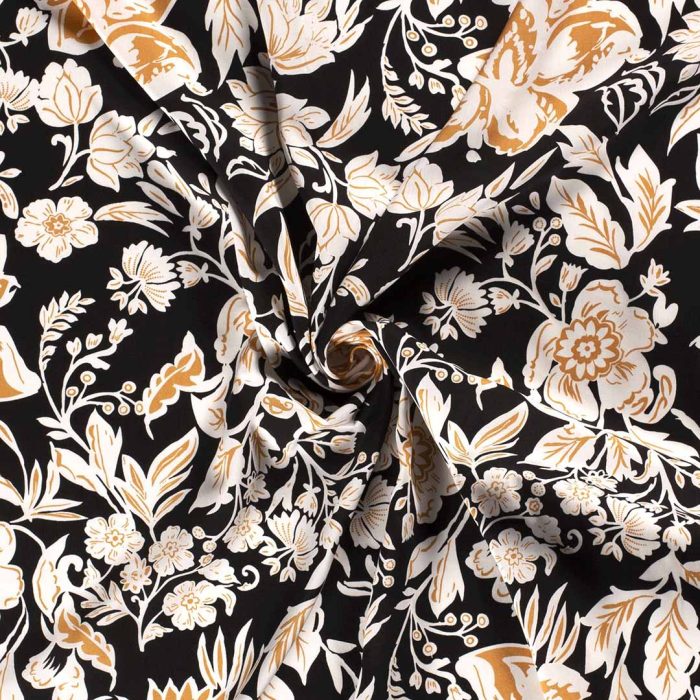 Viscose Poplin Blooming Black 19054-069 - Image 3