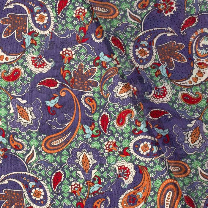 Yoryu Chiffon Paisley Purple 19133-044 - Image 2
