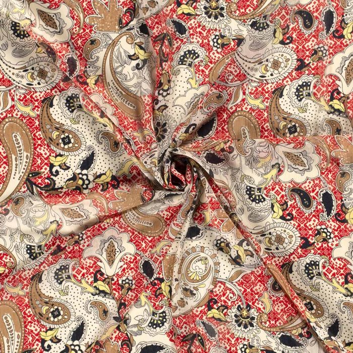 Yoryu Chiffon Paisley Off White 19133-051 - Image 3