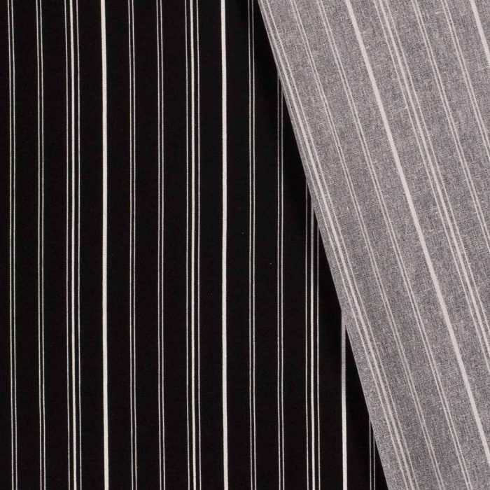 Woven Viscose Linen Pin Stripe Black 19155-069 - Image 2