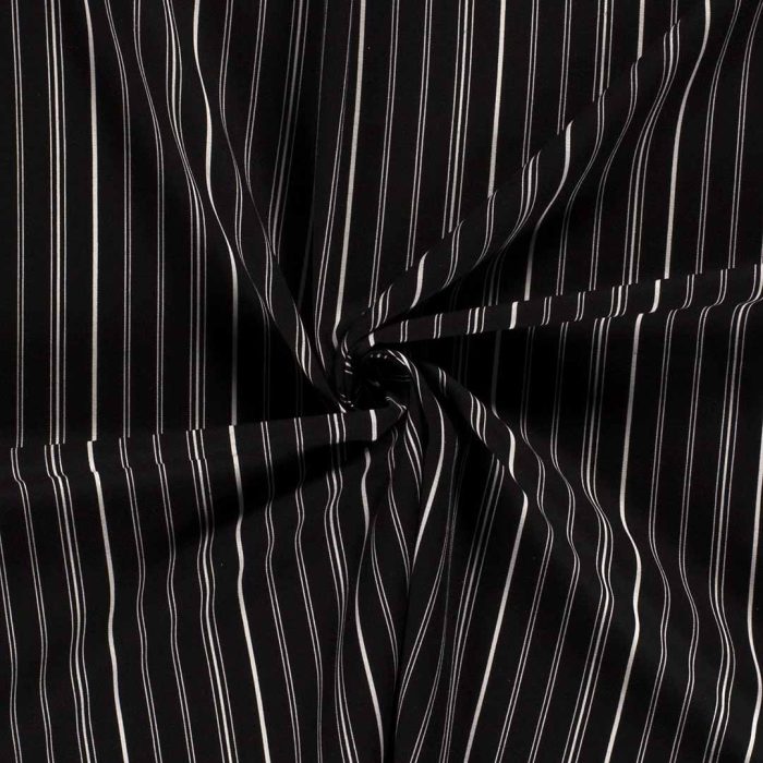 Woven Viscose Linen Pin Stripe Black 19155-069 - Image 3