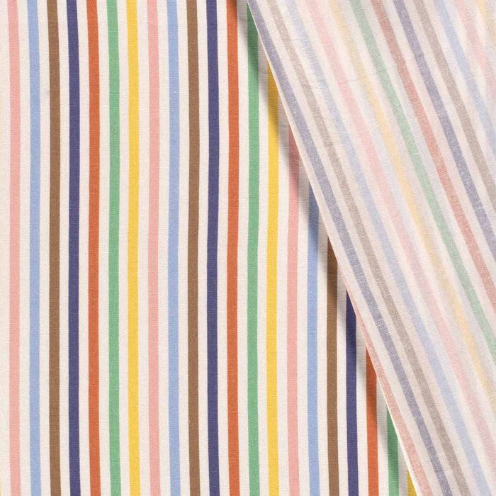 Woven Viscose Linen Candy Stripe Off White 19156-051 - Image 2
