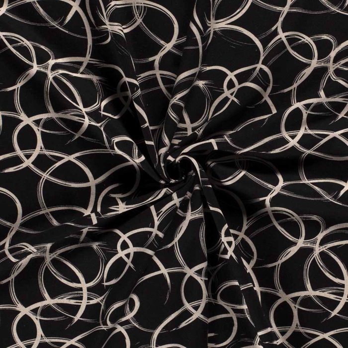 Woven Viscose Linen Doodle Black 19161-069 - Image 3