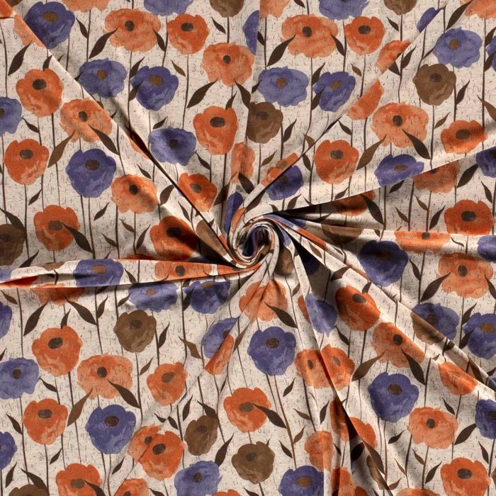 Viscose Linnen Look Orange 19202-036 - Image 3