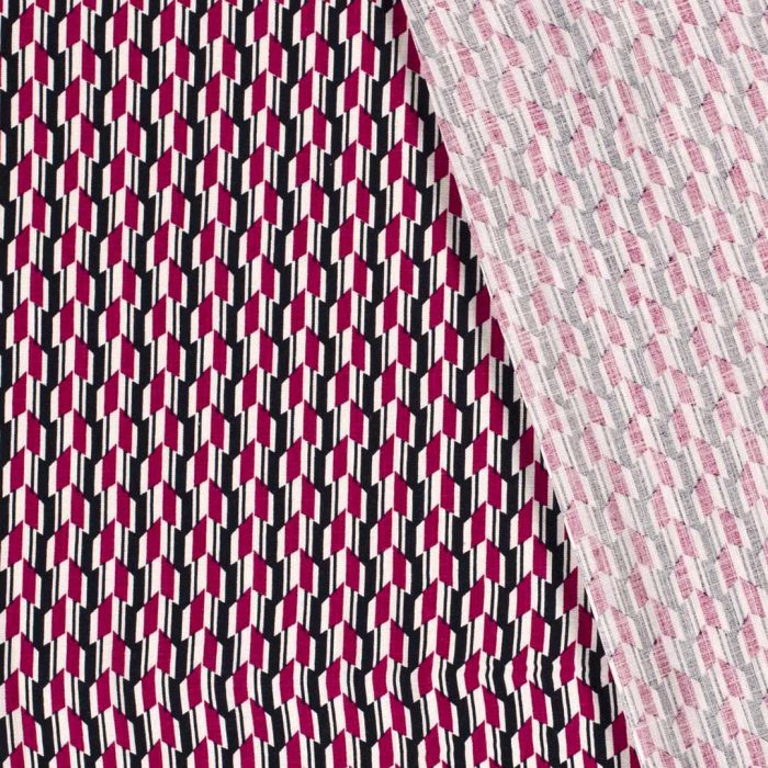 Viscose Crepe Stretch Quadrate Fuschia 19265-017 - Image 2