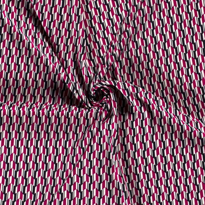 Viscose Crepe Stretch Quadrate Fuschia 19265-017 - Image 3