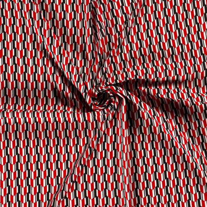 Viscose Crepe Stretch Quadrate Black 19265-069 - Image 3