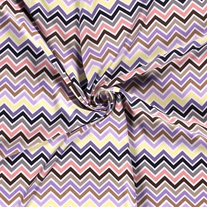 Viscose Crepe Stretch Zig Zag Pink 19267-012 - Image 3