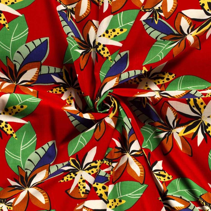 Viscose Crepe Stretch Floret Red 19270-015 - Image 3