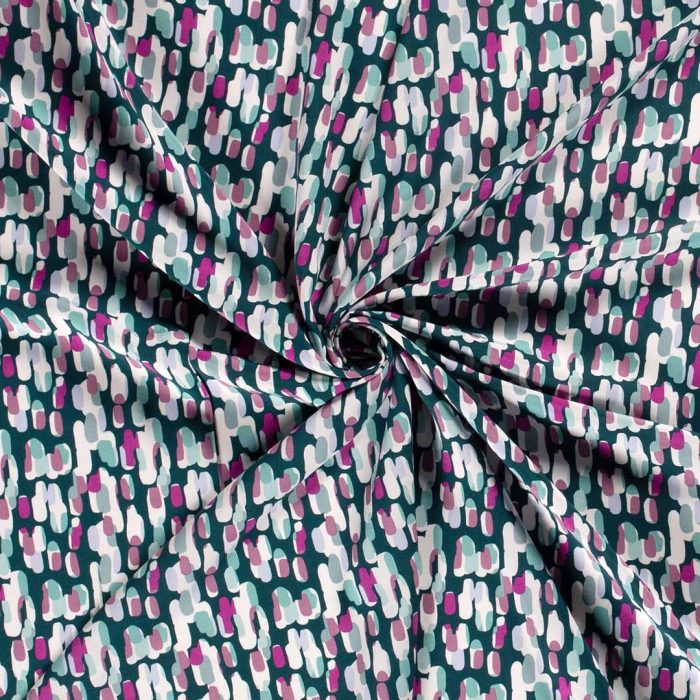 Viscose Poplin Print Petrol 19687-024 - Image 2