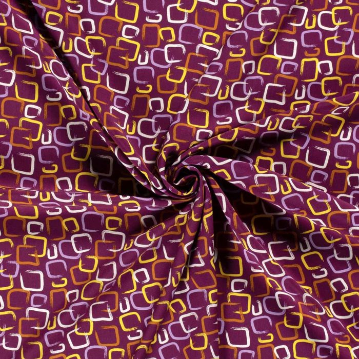 Viscose Poplin Print Aubergine 19690-046 - Image 2