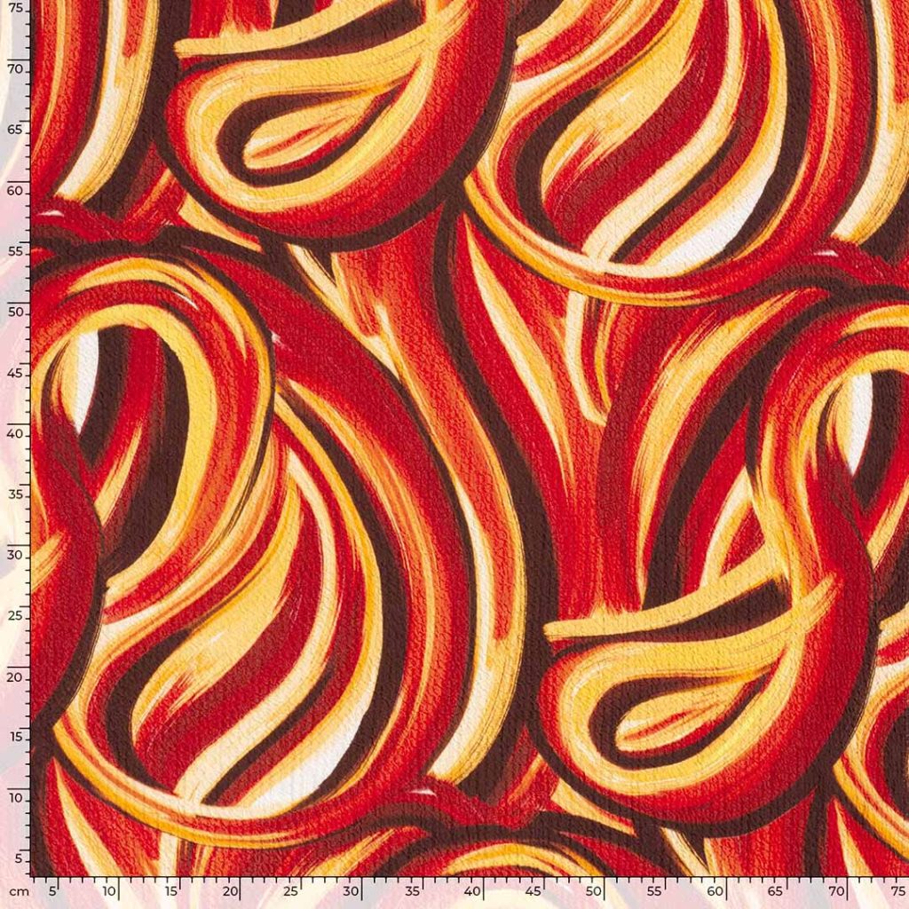 Zara Viscose Crepe Swirl Orange