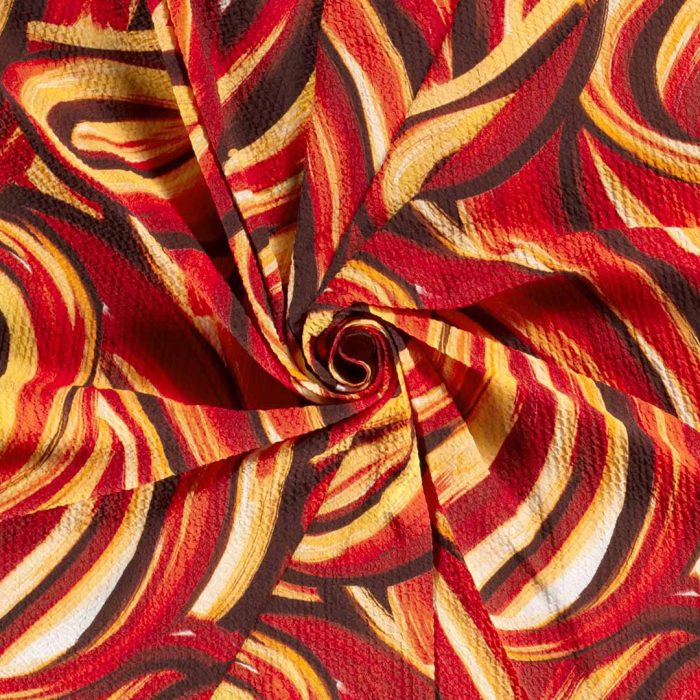 Zara Viscose Crepe Swirl Orange 19771-036 - Image 2