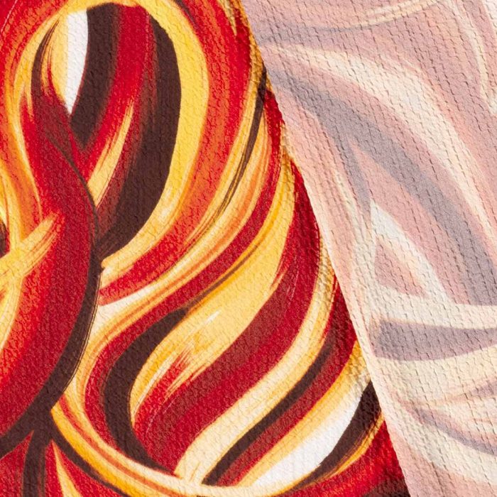 Zara Viscose Crepe Swirl Orange 19771-036 - Image 3