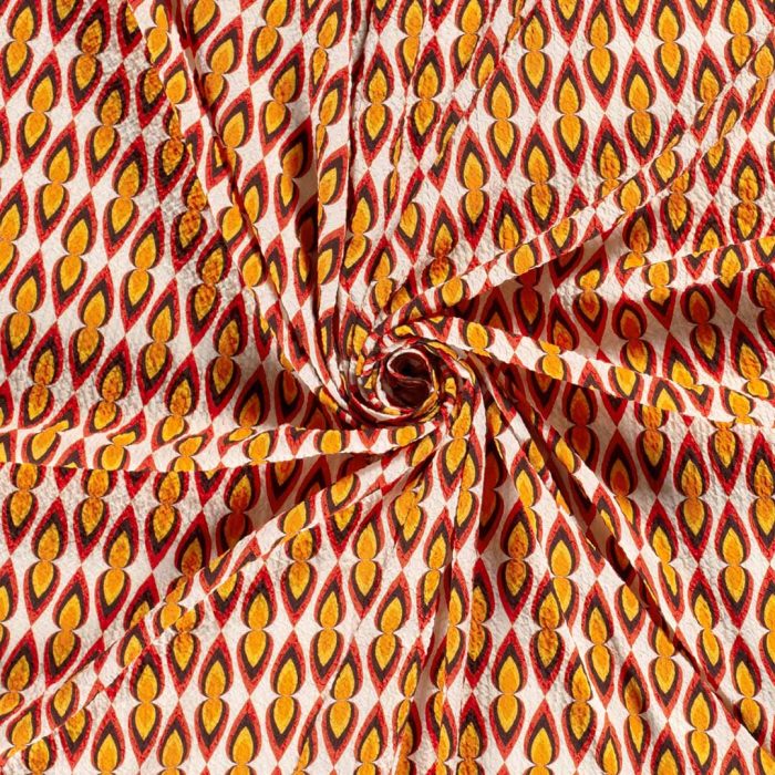 Zara Viscose Crepe Peacock  Orange 19772-036 - Image 2