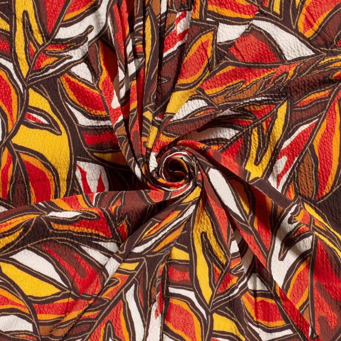 Zara Viscose CrepeFrond Orange 19773-036 - Image 2