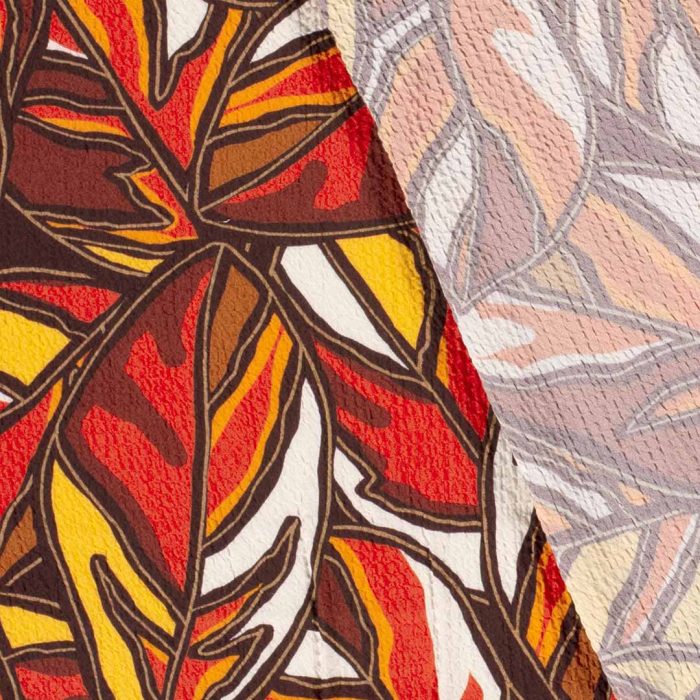 Zara Viscose CrepeFrond Orange 19773-036 - Image 3