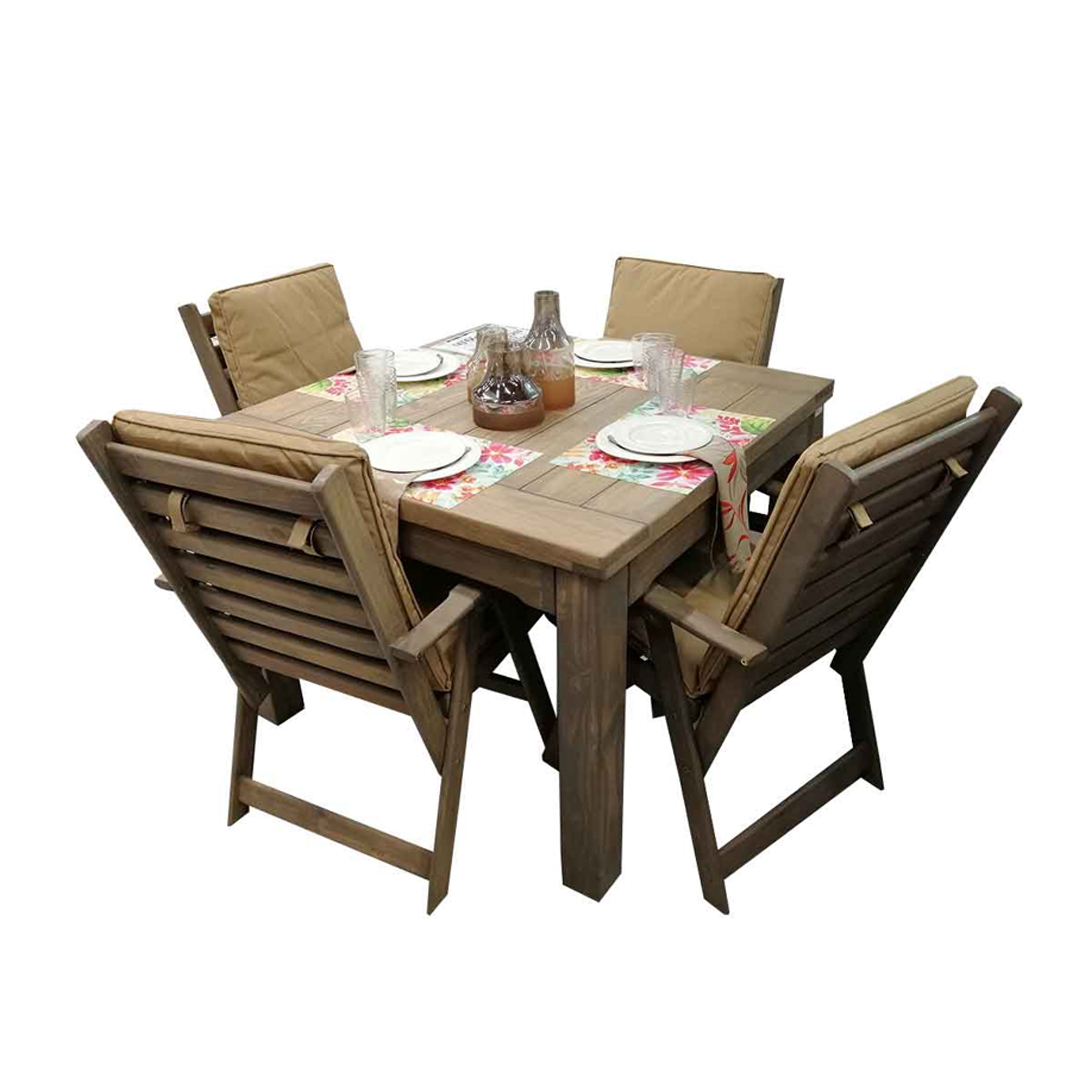 4-Seater Pine Table & Chairs