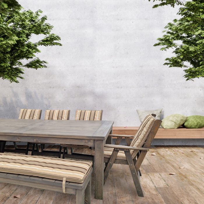 Pine 8 Seater with No Cushions (Bench, 5 Chairs) - Image 5