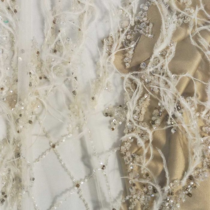 Fancy Knitted Tulle Cef 160015 White - Image 3