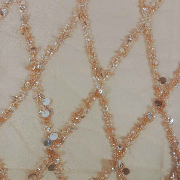 Knitted Fancy Tulle Design 05Peach (Per Piece) - Image 2