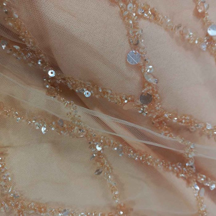 Knitted Fancy Tulle Design 05Peach (Per Piece) - Image 3