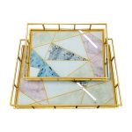 Tray Set 2Pcs Marble