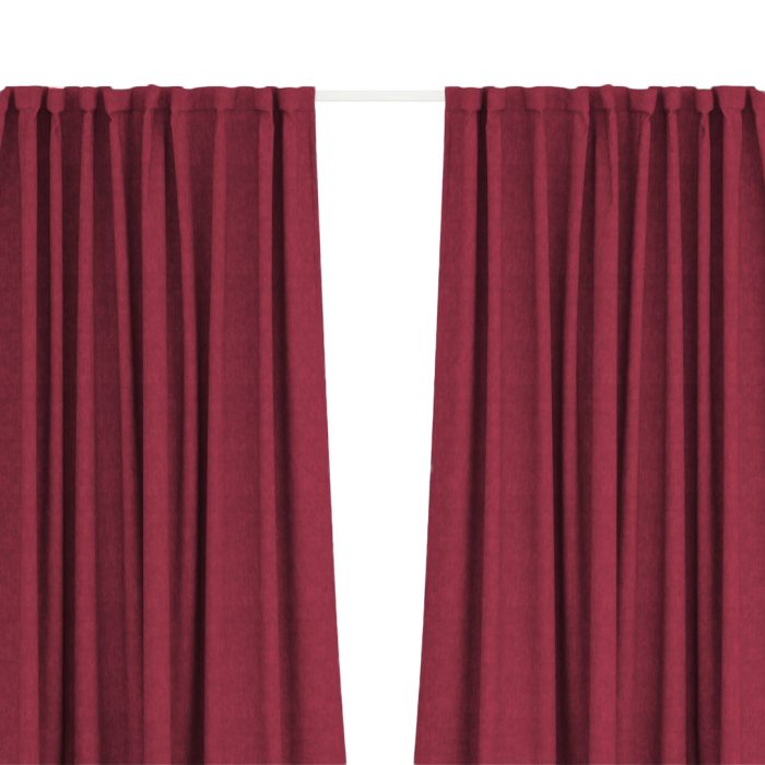 Ready Made Taped Curtain 230x218cm  Maroon - Image 2
