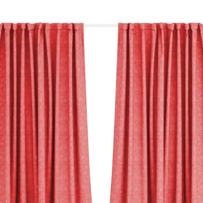 Ready Made Taped Curtain 230x218cm  Red - Image 2