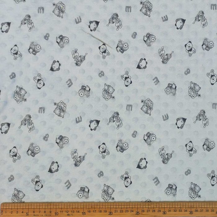 Plush Fleece Character-1 White 150cm Fabric
