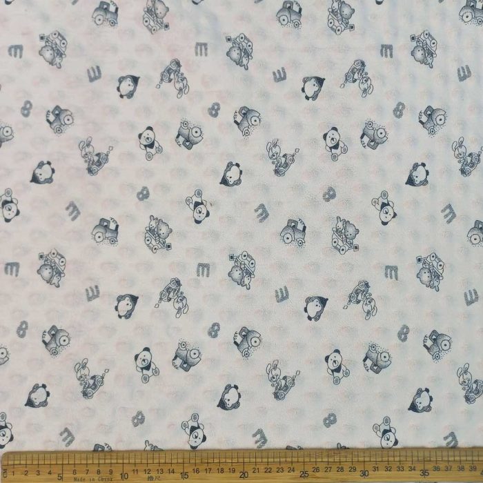 Plush Fleece Character-3 SkyBlue 150cm Fabric