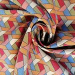 Euro Viscose Spandex Cobalt Geometrics 14273/005 - Image 3