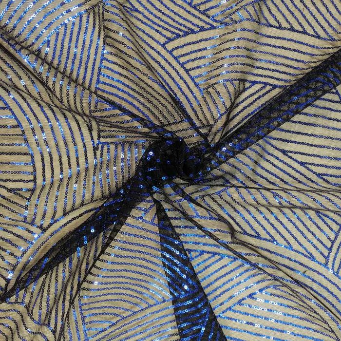 Tulle Black Spangle Abstract Pk1320 Pt1524 - Image 3