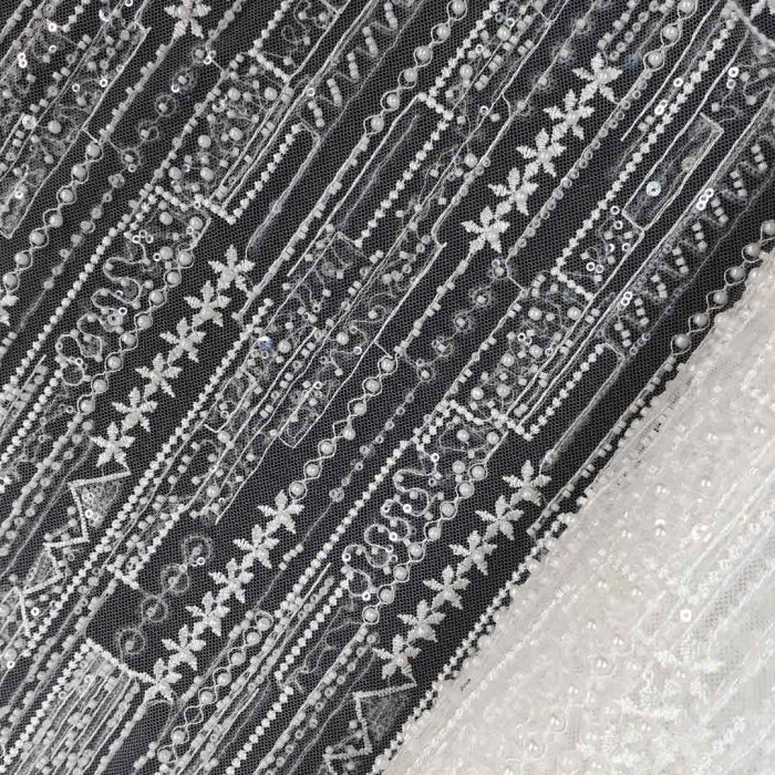 Bridal Lace (X1311A) White Fabric - Image 3