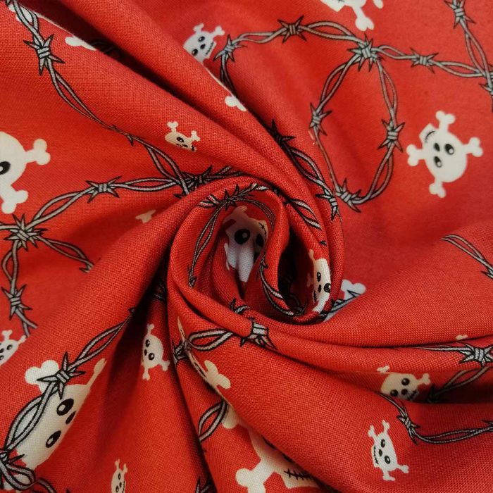 100% Cotton Ptd-31 Skull Red - Image 3
