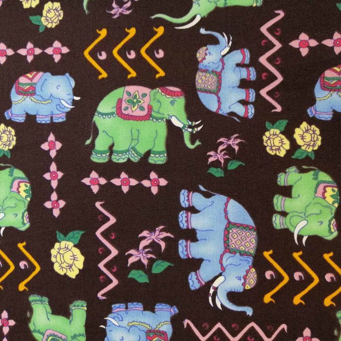 100% Cotton Printed-24 Elephants - Image 2