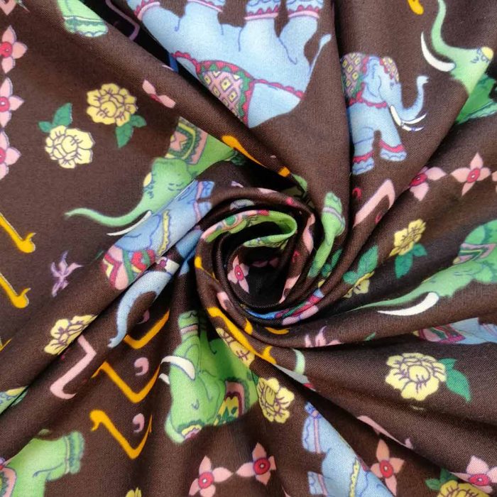 100% Cotton Printed-24 Elephants - Image 3