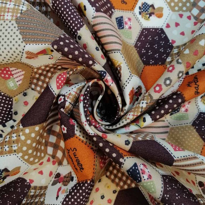 100% Cotton Printed-33 Patchwork Hex - Image 3