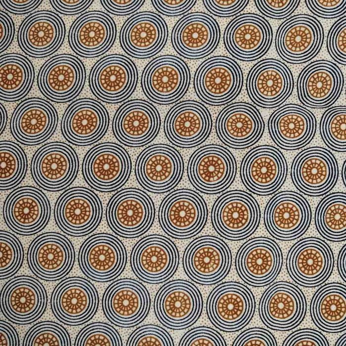 Wax Printed Piece Orbit Beige/Brown: 480cm x 112cm - Image 2