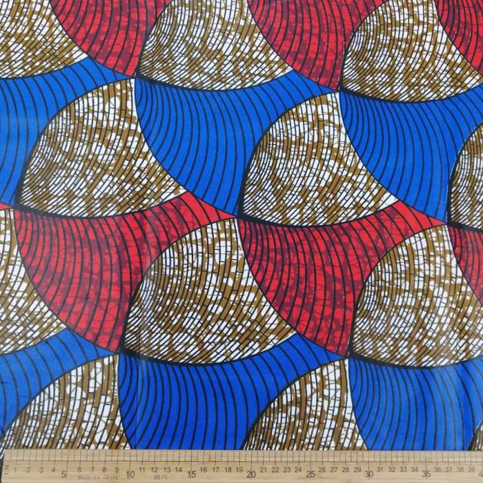 Wax Printed Piece Sphere Red&Navy: 480cmx112cm