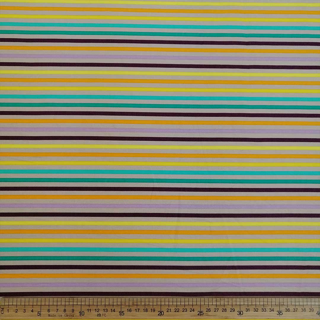 100% Cotton Poplin Printed -12 Stripes