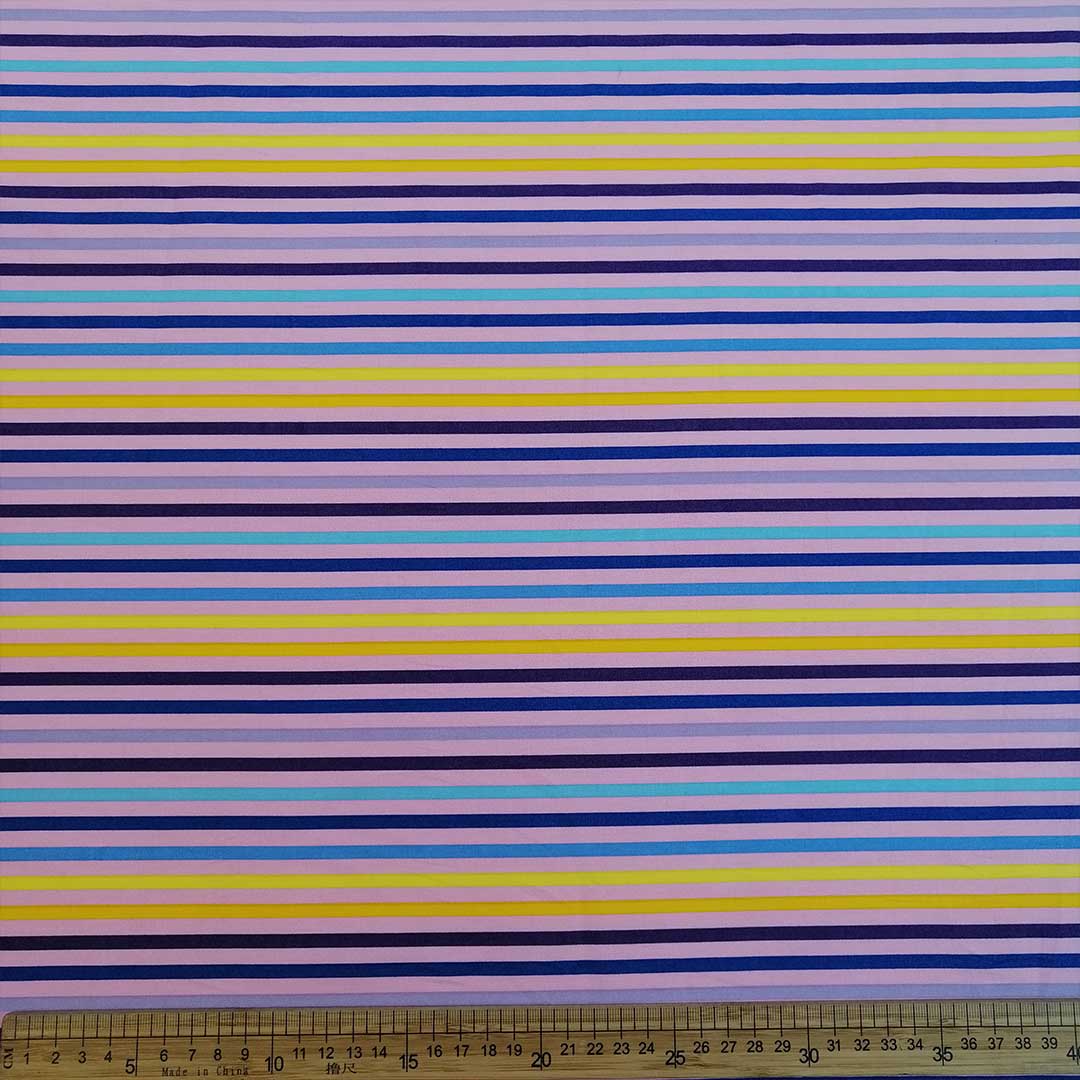 100% Cotton Poplin Printed -14 Stripes