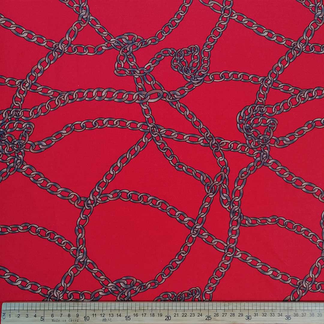 Printed Cotton Sateen-1 Red