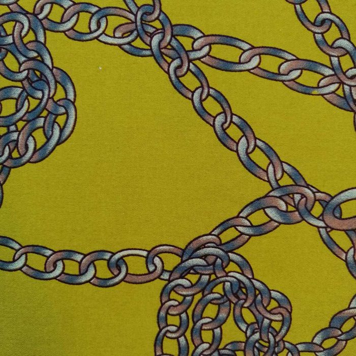 Printed Cotton Sateen-2 Yellow - Image 2