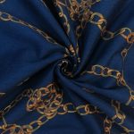 Printed Cotton Sateen-4 Navy - Image 3