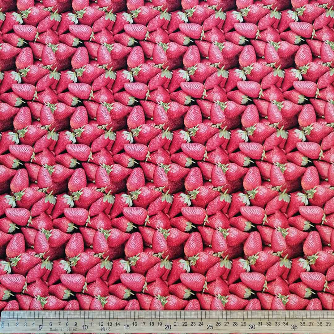 100% Cotton Printed Strawberries (30)